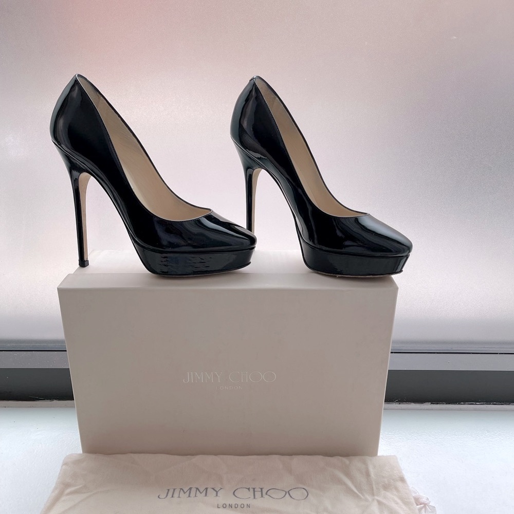 Jimmy Choo Shiny Heels, Black Color ,Size 6